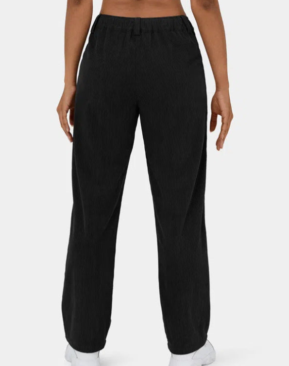 Women’s High Waist Corduroy Pants – Autumn Casual Loose Fit