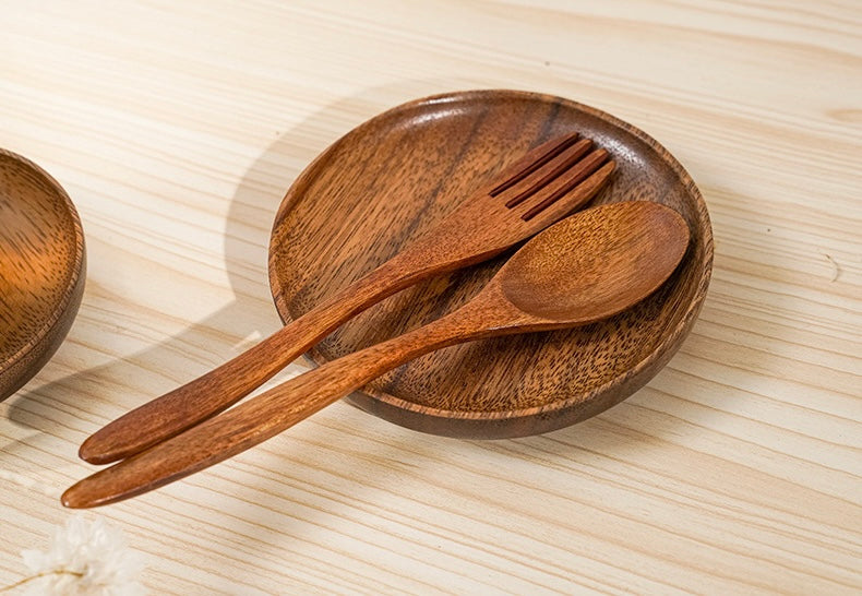 Japanese-Style Wooden Dining Plate