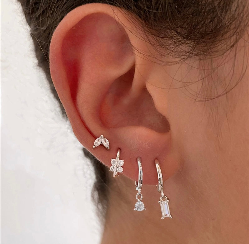 Radiant Geometry – 4-Piece Zircon Earring Set