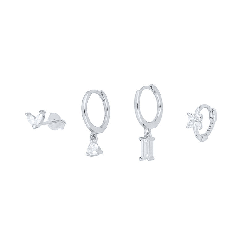 Radiant Geometry – 4-Piece Zircon Earring Set