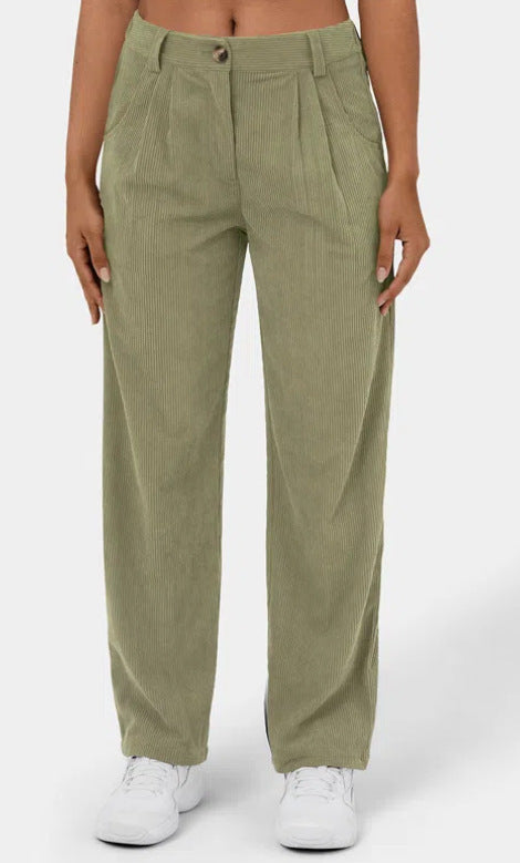 Women’s High Waist Corduroy Pants – Autumn Casual Loose Fit