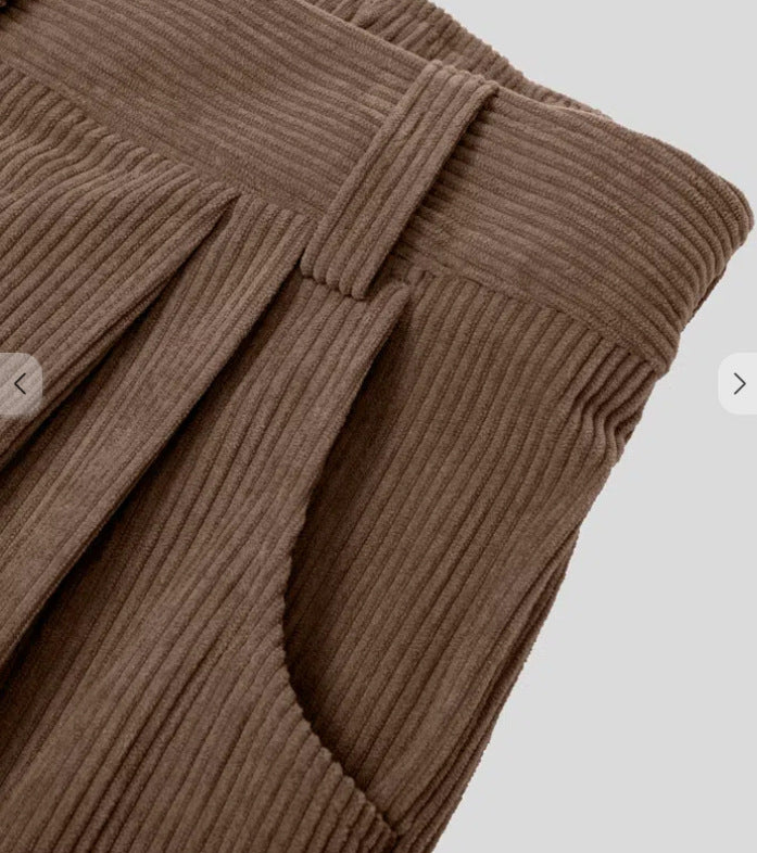 Women’s High Waist Corduroy Pants – Autumn Casual Loose Fit