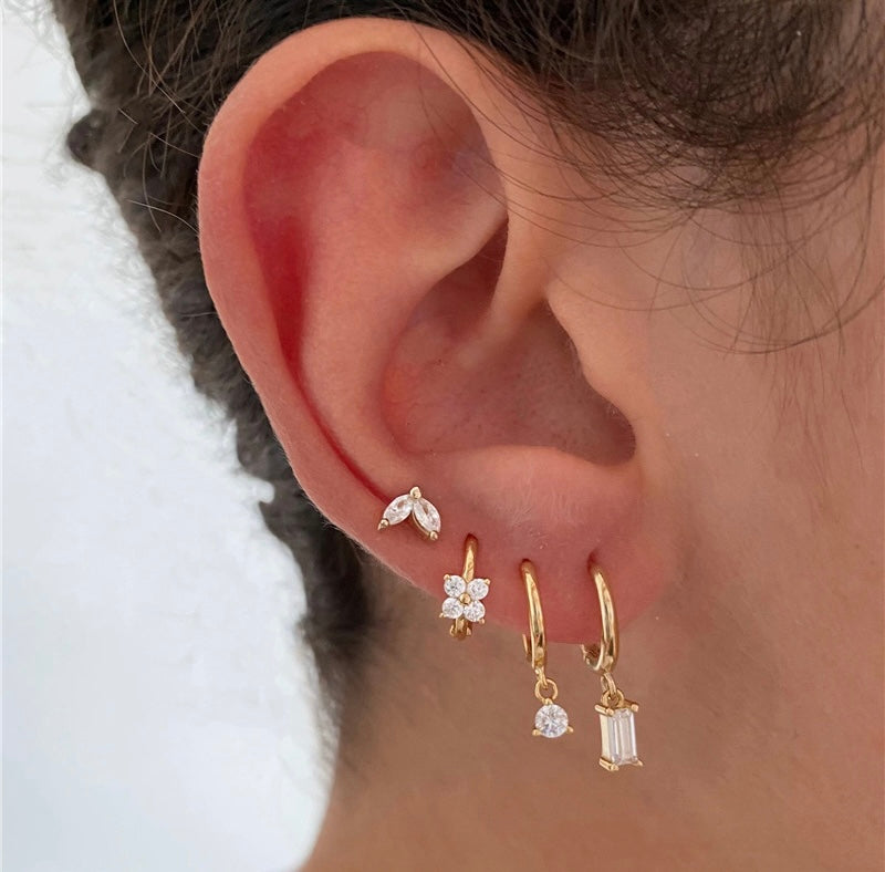 Radiant Geometry – 4-Piece Zircon Earring Set