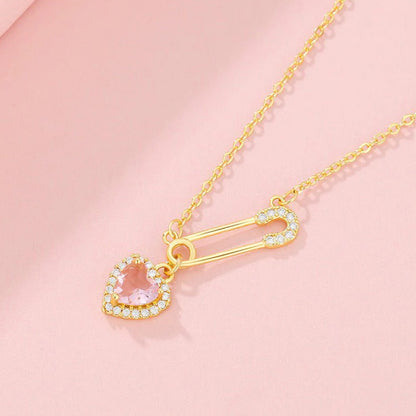 Radiant Heart Rhinestone Necklace