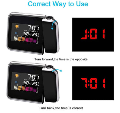 LED Projection Alarm Clock with Weather Station & Wireless Sensor