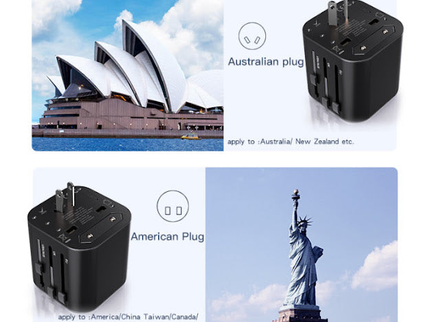 Travel Adapter USB USB-C Port