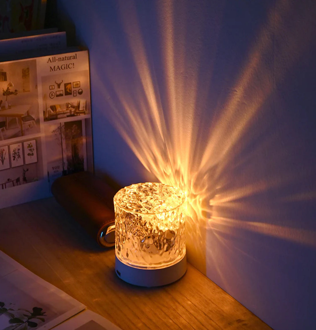 Ocean Wave Rotating Projection Night Light – Serene Water Ripple Ambient Light