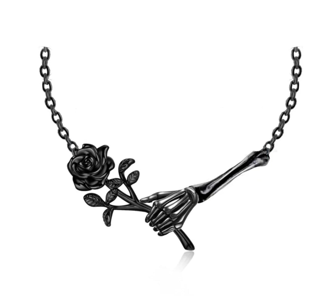 Vintage Elegance S925 Rose Pendant Necklace