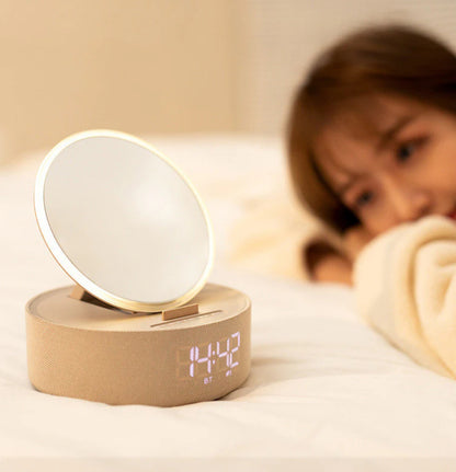 Smart Mirror Clock: Wireless Charger, Bluetooth Speaker & Night Light