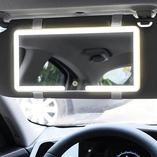 Glam Ride Car Vanity Mirror – LED Sun Visor Mirror with Adjustable Lighting