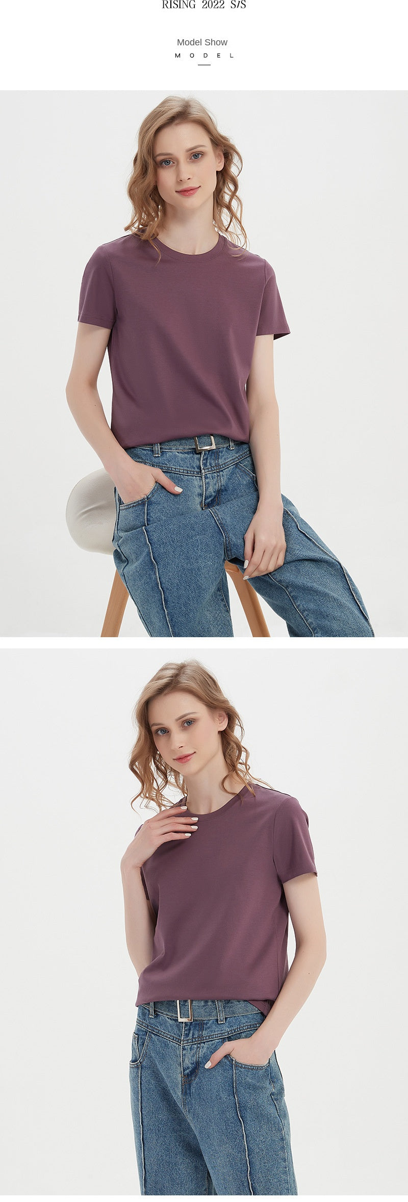 EleganceCotton™ Women’s Premium Mercerized Tee – 190g Double-Sided Comfort