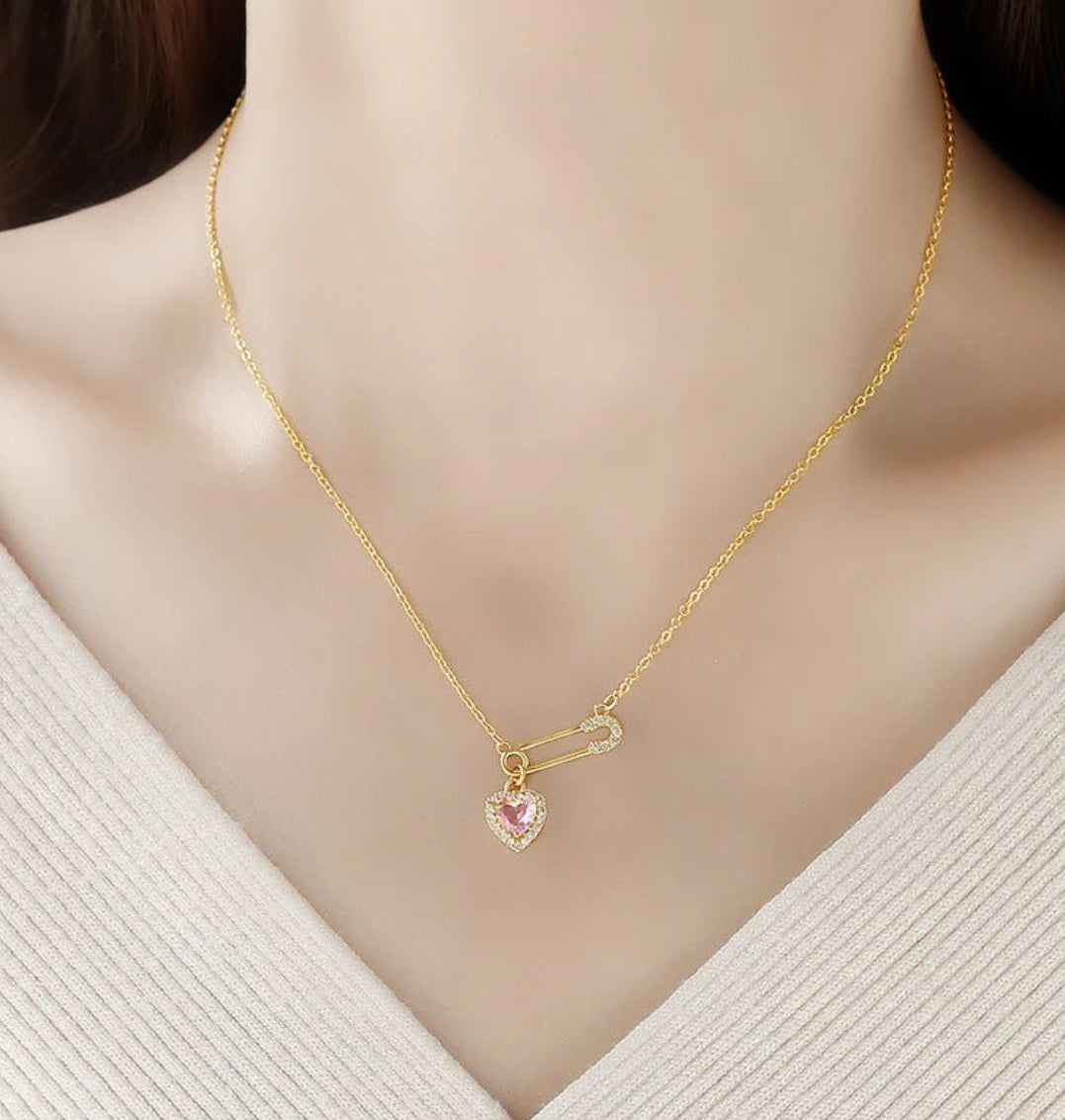 Radiant Heart Rhinestone Necklace