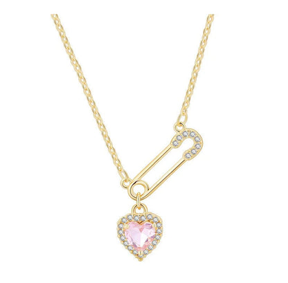 Radiant Heart Rhinestone Necklace