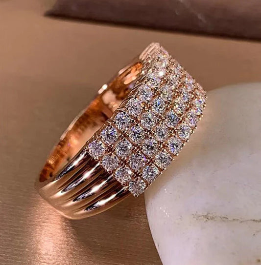 Zircon Radiance Geometric Ring