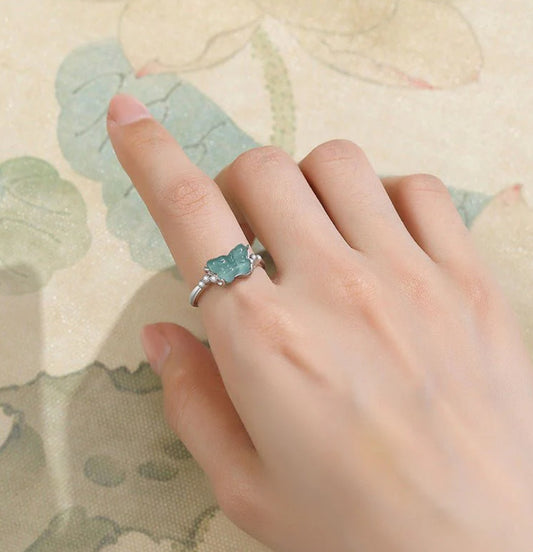 Blue Harmony Butterfly Ring