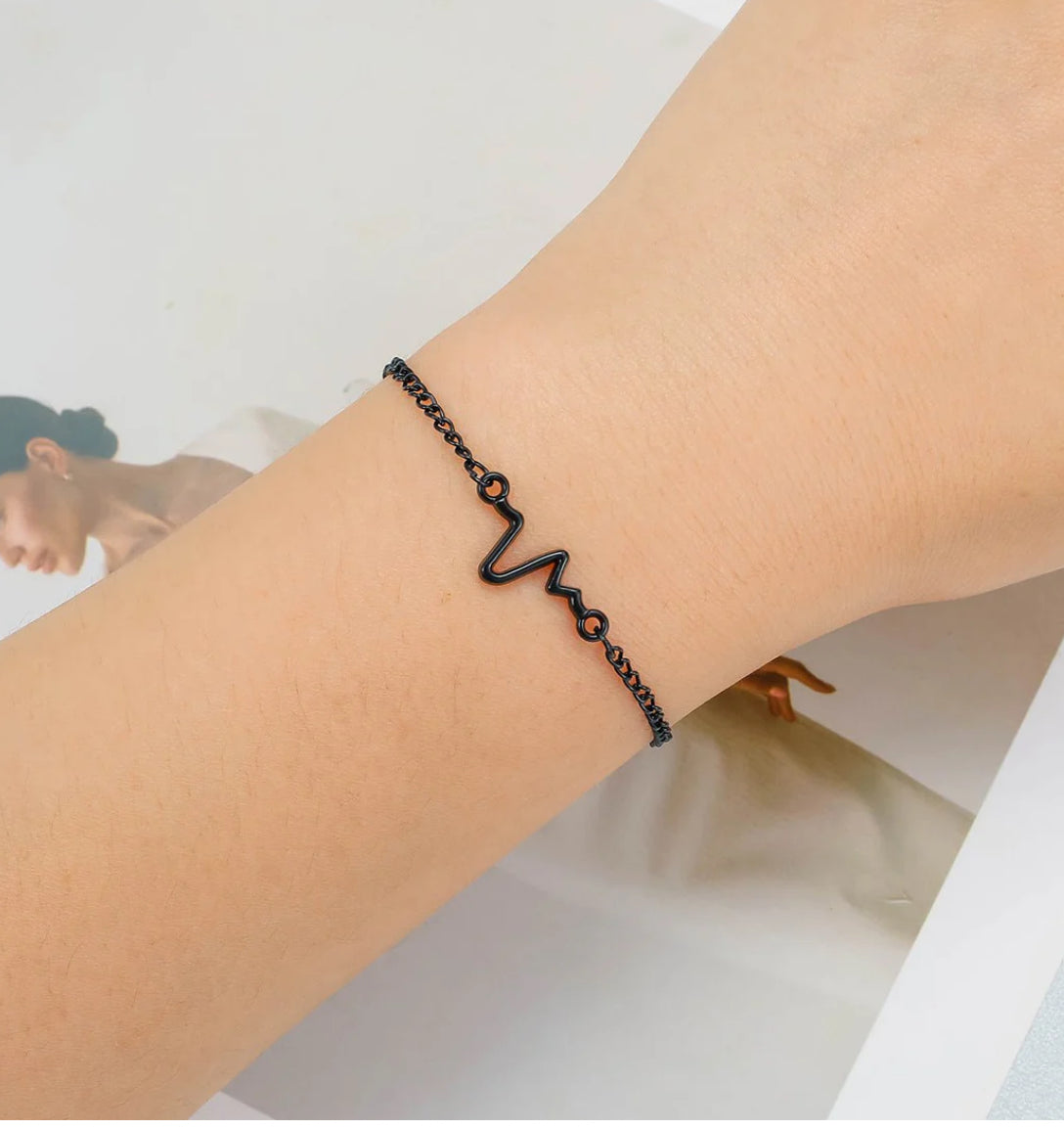 Minimalist ECG Lightning Bracelet