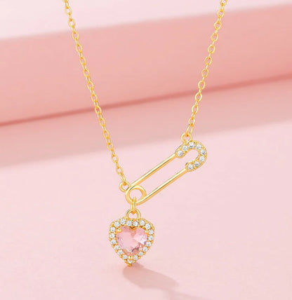 Radiant Heart Rhinestone Necklace