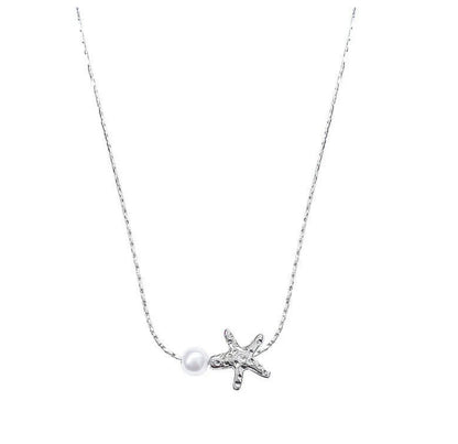 Starfish Pearl Charm Necklace