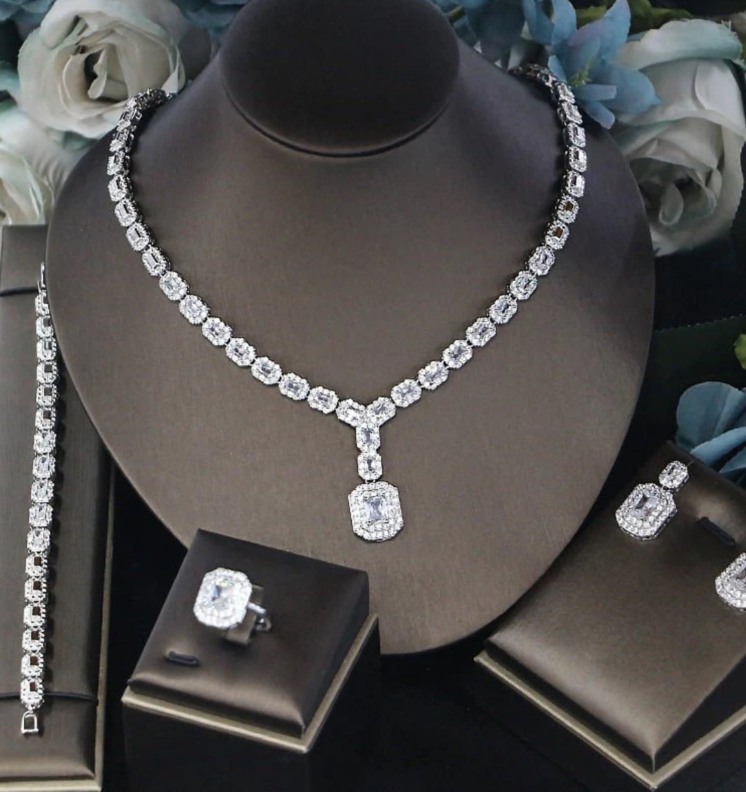 Elite Glamour: Ladies’ Four-Piece Jewelry Set