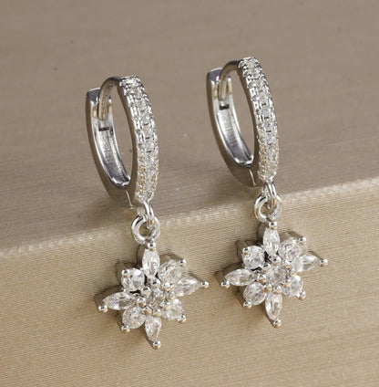 Elegant Sunflower Diamond Earrings