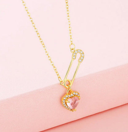 Radiant Heart Rhinestone Necklace