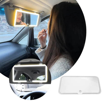 Glam Ride Car Vanity Mirror – LED Sun Visor Mirror with Adjustable Lighting