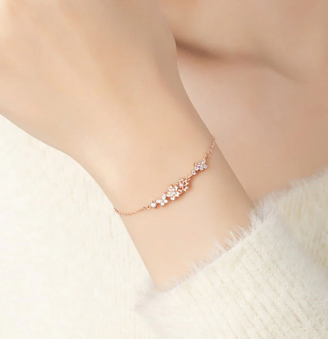 Cherry Elegance Silver Bracelet