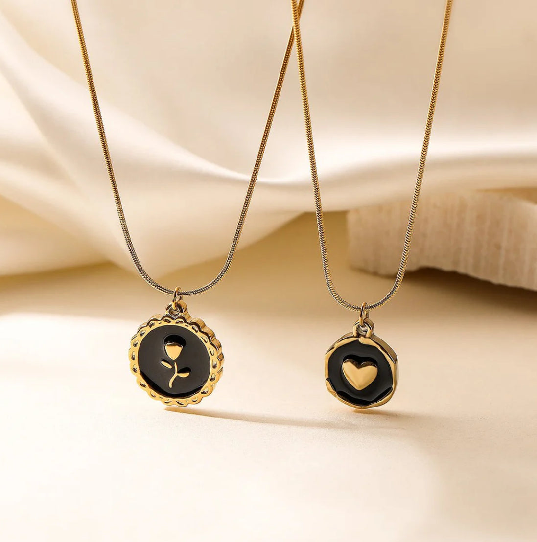 Dripping Heart Geometric Necklace