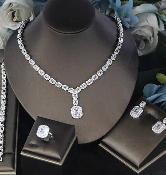 Elite Glamour: Ladies’ Four-Piece Jewelry Set